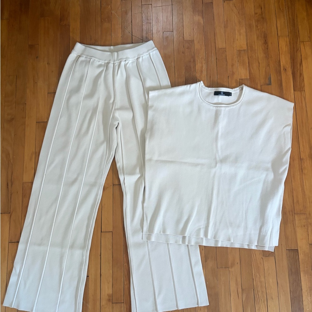 Elegant Cream Women's Pants & Top Set